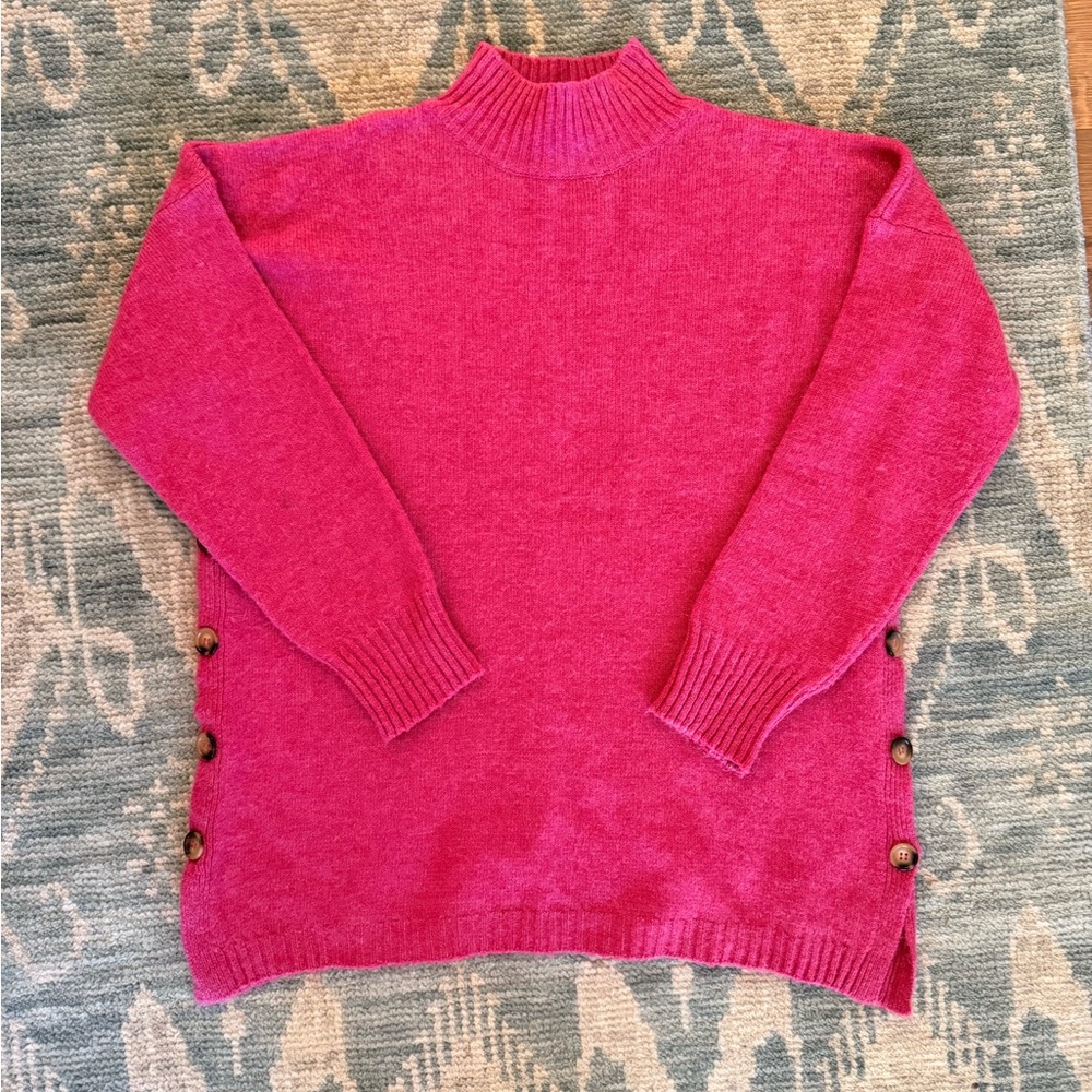 JOJO MAMAN BEBE | Pink Maternity and Nursing Sweater with Side Button Detail